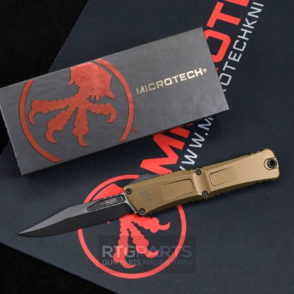 Picture of MICROTECH COMBAT TROODON GEN III BOWIE OTF AUTOMATIC KNIFE, 4 INCH, OD GREEN, BLACK BLADE, 1146-1OD