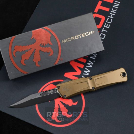 Picture of MICROTECH COMBAT TROODON GEN III BOWIE OTF AUTOMATIC KNIFE, 4 INCH, OD GREEN, BLACK BLADE, 1146-1OD