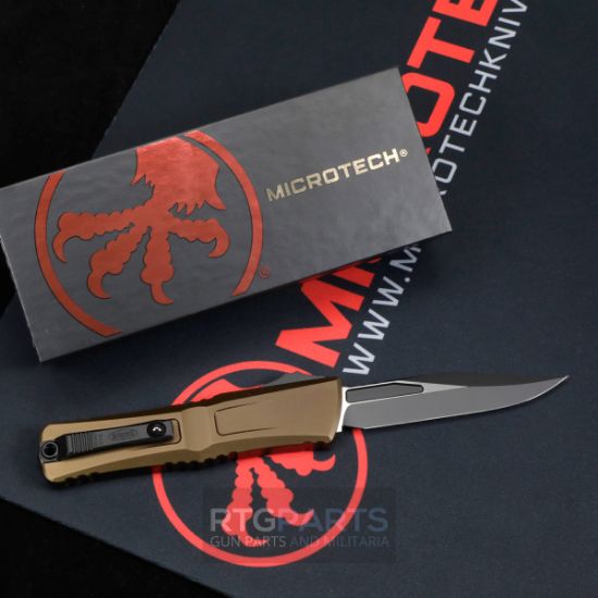 Picture of MICROTECH COMBAT TROODON GEN III BOWIE OTF AUTOMATIC KNIFE, 4 INCH, OD GREEN, BLACK BLADE, 1146-1OD