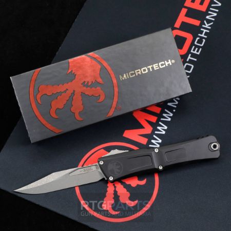 Picture of MICROTECH COMBAT TROODON GEN III BOWIE OTF AUTOMATIC KNIFE, BLACK, 4 INCH, APOCALYPTIC, 1146-10AP