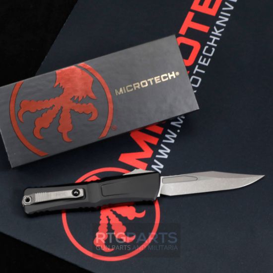 Picture of MICROTECH COMBAT TROODON GEN III BOWIE OTF AUTOMATIC KNIFE, BLACK, 4 INCH, APOCALYPTIC, 1146-10AP
