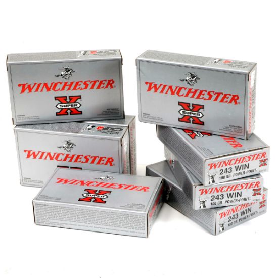 Picture of EIGHT BOXES OF WINCHESTER 243 WIN 100GR POWER POINT
