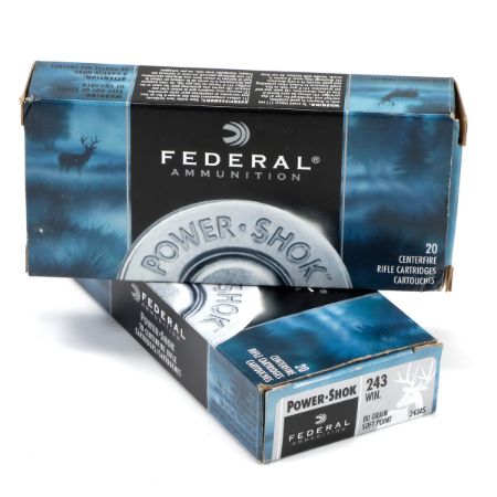 Picture of TWO BOXES OF FEDERAL POWER SHOK 243 WIN 80GR SP
