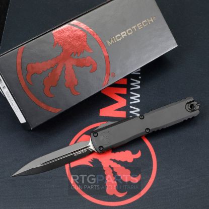 Picture of MICROTECH ULTRATECH GEN III ZERO BLADE PLAY OTF AUTOMATIC KNIFE, BLACK, 3.5" M390 D/E DAGGER, BLACK TACTICAL, 1122-1T