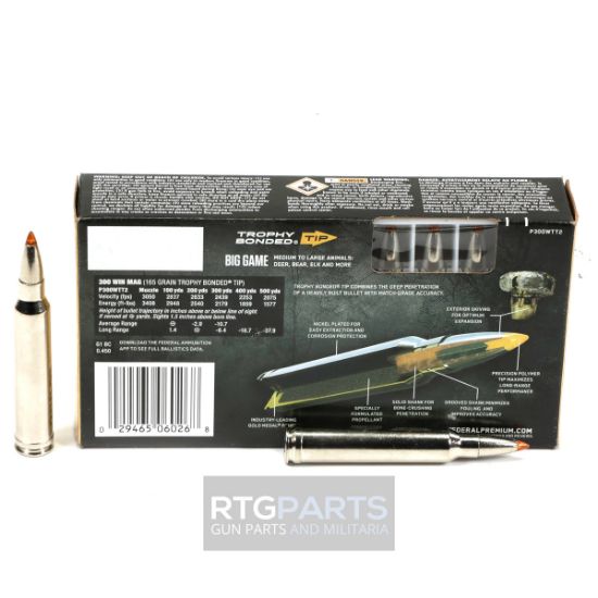 Picture of FEDERAL 300 WIN MAG 165GR TROPHY BONDED TIP, 20RD/BOX 