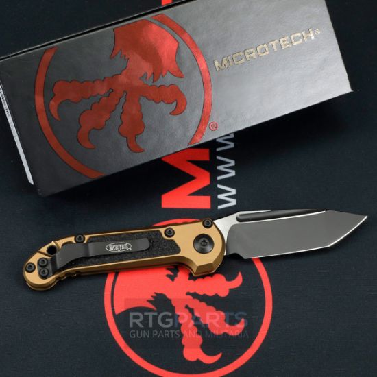 Picture of MICROTECH LUDT GEN III AUTO KNIFE, T/E, TAN, 3.5 INCH, BLACK TANTO, 1136-1TA