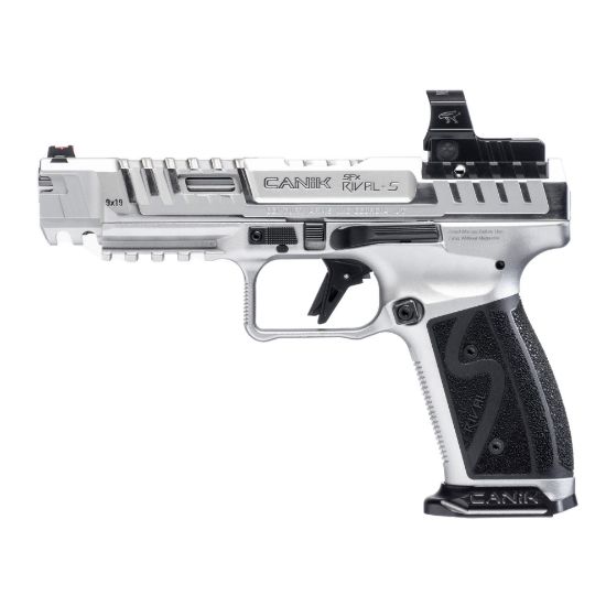 Picture of CANIK SFX RIVAL-S 9MM 5" CHROME PISTOL PACKAGE WITH MO2 RED DOT, HG7607C-N