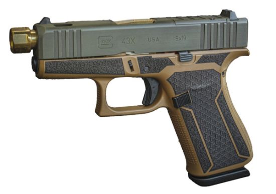 Picture of GLOCK 43X 9MM HAPPY LITTLE TREES, 2-BARREL KIT, SHARK COAST CUSTOMS, PX4350201HLTGB