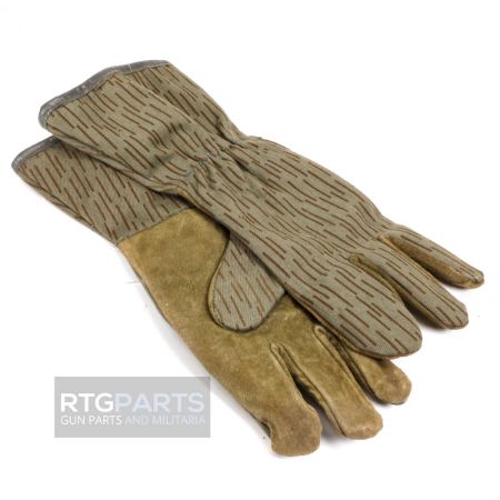 EAST GERMAN STRICHTARN CAMO 3-FINGER GLOVES, EXCELLENT, Mittens, DDR Surplus, GER-0996, RTG Parts