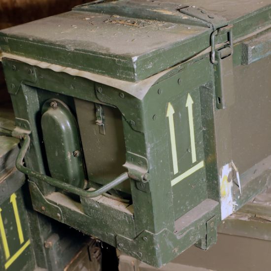 Picture of AT-3 SAGGER MISSILE TRAINER IN WOOD CHEST, BLEM CHEST