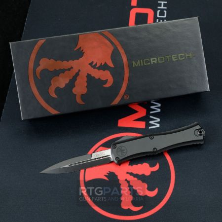 Picture of MICROTECH HERA II MINI D/E BAYONET OTF, AUTOMATIC KNIFE, BLACK, 3 INCH, STANDARD, 1701M-1T
