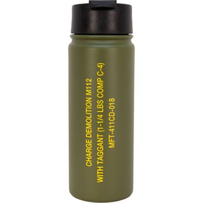 Mission First Tactical, M112 Demolition Charge Drinkware, Water Bottle, 16 oz, Tumbler, Green, MFT, 810099432411, ALT-DM112-16, RTG Parts