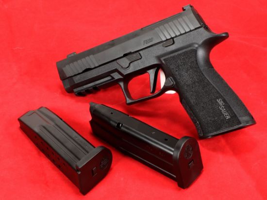 Sig Sauer, P320, X-Carry, Striker Fired, Semi-automatic, Polymer Frame Pistol, 10MM. 3.8" Barrel, Compensator, Black, SIGLITE Night Sights, Optics Ready, 2 Magazine, 15 Round