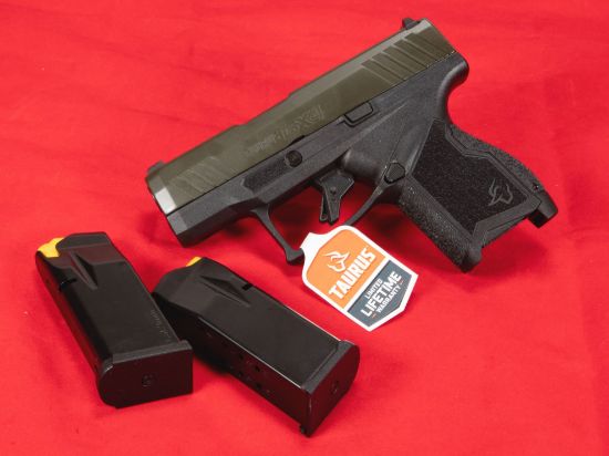 Taurus USA, GX4, Striker Fired, Semi-automatic, Polymer Frame Pistol, Compact, 9MM, 3" Barrel, Matte Finish, Black Frame, Military Green Slide, Adjustable Sights, (2)-11rd Magazines, FFL-TAURUS-1GX4M93B