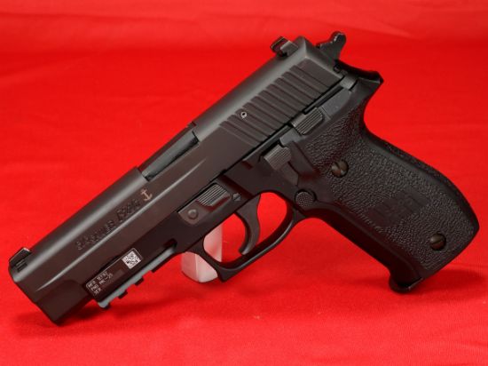 Sig Sauer, P226, MK-25, Engraved Anchor, Full Size, 9MM, 4.4" Barrel, Alloy, Nitron Finish, Black, Polymer Grips, SIGLITE Night Sights, Decocker,Engraved w/USN Anchor, Navy SEAL, Three 15rd Magazines, 798681450695, FFL-SIG-MK-25, RTG Parts