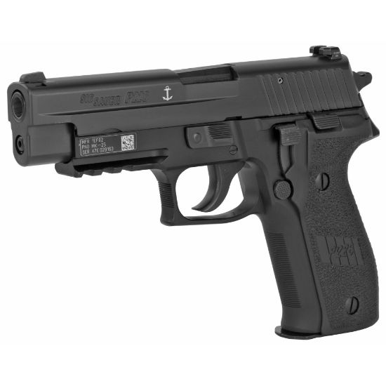 Sig Sauer, P226, MK-25, Engraved Anchor, Full Size, 9MM, 4.4" Barrel, Alloy, Nitron Finish, Black, Polymer Grips, SIGLITE Night Sights, Decocker,Engraved w/USN Anchor, Navy SEAL, Three 15rd Magazines, 798681450695, FFL-SIG-MK-25, RTG Parts