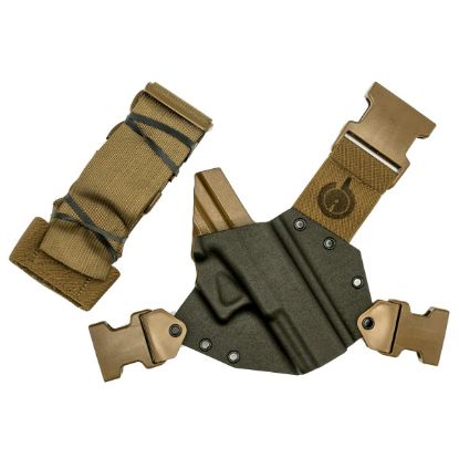 GunfightersINC, Kenai Chest Holster, Kydex Shell, Nylon Harness, For Glock 20/21 Gen 5, Gray Shell, Coyote Brown Harness, Right Hand, 740016347729, GER-KN-G20O-040221, GFKN-G20O-040221, RTG Parts