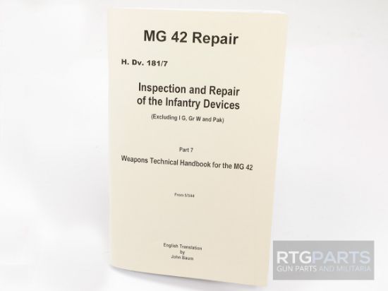 Picture of MG42 ARMORERS REPAIR MANUAL