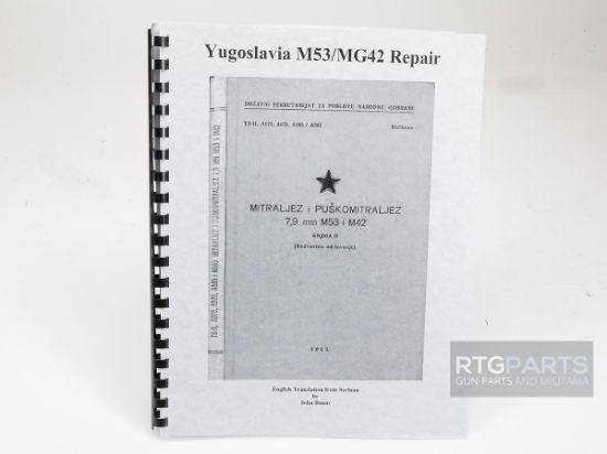 Picture of YUGOSLAVIA M53/MG42 ARMORER'S MANUAL, YUGO MILITARY ISSUE IN ENGLISH