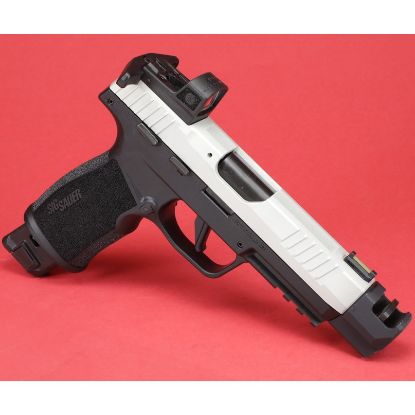 Sig Sauer, P322 Comp, Semi-automatic, Single Action Only, Compact, 22 LR, 4" Barrel, Compensator, Clear Anodized Finish, Silver Frame, Black Frame, ROMEO Zero Red Dot, Fiber Optics Sights, Manual Safety, 2 Magazines, 20rd & 25rd, 798681683888, FFL-SIG-322C-T-COMP-RXZE, RTG Parts
