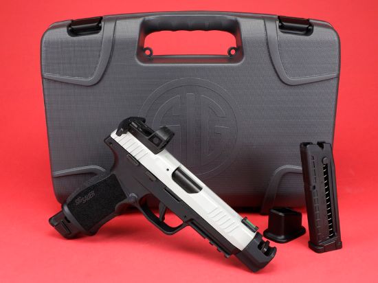 Sig Sauer, P322 Comp, Semi-automatic, Single Action Only, Compact, 22 LR, 4" Barrel, Compensator, Clear Anodized Finish, Silver Frame, Black Frame, ROMEO Zero Red Dot, Fiber Optics Sights, Manual Safety, 2 Magazines, 20rd & 25rd, 798681683888, FFL-SIG-322C-T-COMP-RXZE, RTG Parts