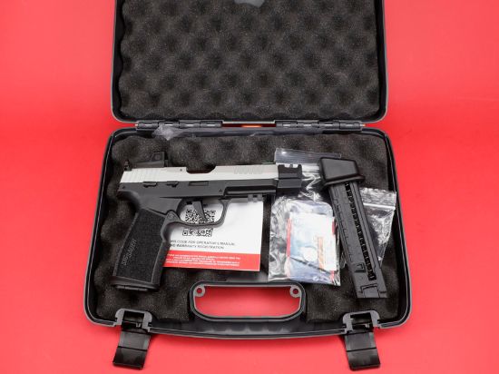 Sig Sauer, P322 Comp, Semi-automatic, Single Action Only, Compact, 22 LR, 4" Barrel, Compensator, Clear Anodized Finish, Silver Frame, Black Frame, ROMEO Zero Red Dot, Fiber Optics Sights, Manual Safety, 2 Magazines, 20rd & 25rd, 798681683888, FFL-SIG-322C-T-COMP-RXZE, RTG Parts