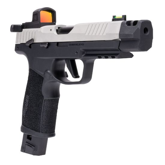 Sig Sauer, P322 Comp, Semi-automatic, Single Action Only, Compact, 22 LR, 4" Barrel, Compensator, Clear Anodized Finish, Silver Frame, Black Frame, ROMEO Zero Red Dot, Fiber Optics Sights, Manual Safety, 2 Magazines, 20rd & 25rd, 798681683888, FFL-SIG-322C-T-COMP-RXZE, RTG Parts