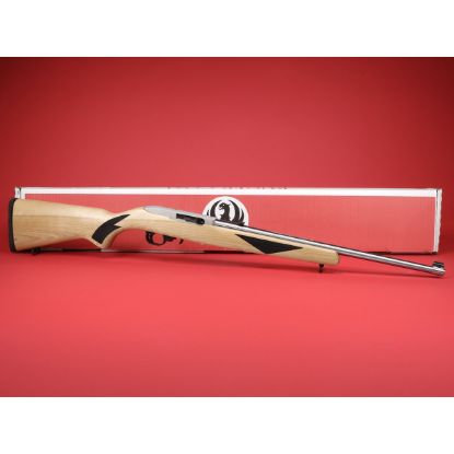Ruger, 10/22 Sporter, 75th Anniversary, Semi-Automatic Rifle, 22 LR, 18.5" Barrel, Clear Satin Finish, Alloy Steel, Natural Finish Hardwood Stock with Laser Checkering, Adjustable Rear & Gold Bead Front Sight, 10rd Magazine, 736676412754, FFL-RUG-41275, RTG Parts