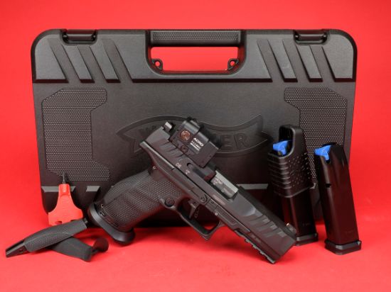 Walther, PDP, Full Size, 9MM, 4.5" Barrel, Aimpoint ACRO, PDP Pro Tritium Front and Rear Sights, Dynamic Performance Trigger, Black, Three 18rd Mags, 723364232862, FFL-WALTHER-2881225PRO, RTG Parts