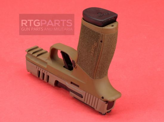 Sig Sauer, P365, XMacro, Striker Fired, Semi-automatic, Polymer Framed Pistol, Sub-Compact, 9MM, 3.1" Barrel, Sand Cerakote Finish, XRAY3 Day/Night Sights, Optic Ready, Two 17rd mags, Compensated, Cut Slide, 810105519587, FFL-SG365XCA-9-SAND-SCT, RTG Parts