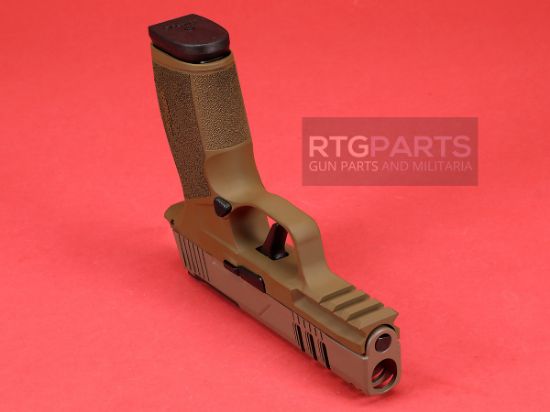Sig Sauer, P365, XMacro, Striker Fired, Semi-automatic, Polymer Framed Pistol, Sub-Compact, 9MM, 3.1" Barrel, Sand Cerakote Finish, XRAY3 Day/Night Sights, Optic Ready, Two 17rd mags, Compensated, Cut Slide, 810105519587, FFL-SG365XCA-9-SAND-SCT, RTG Parts