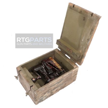 BROWNING BELT FILLING MACHINE OF 1918, BRASS AND STEEL VERSION, WITH WOOD CASE, SHJ-SLF-534, RTG Parts