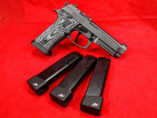Beretta, 92XI Squalo, Single Action Only, Full Size Pistol, 9MM, 4.7" Barrel, Cerakote Finish, Black, Optics Ready, Ambidextrous Safety, Fiber Optic Front Sight, Flared Magwell, Three 22rd Magazines, 082442975979, FFL-BERETTA-J92XFMSA21LCO, RTG Parts