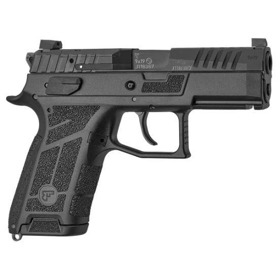 CZ, P-09C Nocturne, Compact, 9MM, 3.74" Barrel, Matte Finish, Black, Optics Ready Slide, Holosun K and RMS Footprint, Contrast Luminescent 3 Dot Sights, Manual Safety with Interchangeable Decocker, Two 15rd Magazines, 806703916606, FFL-CZ-91660, RTG Parts