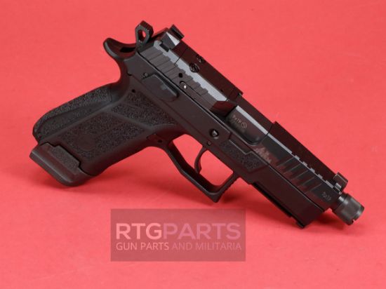 CZ, P-09C Nocturne, Suppressor Ready Threaded Barrel, Compact Size, 9MM, Black, Optics Ready Slide, Holosun K and RMS Footprint, Contrast Luminescent 3 Dot Sights, Manual Safety with Interchangeable Decocker, Two 17rd Magazines, 806703916613, FFL-CZ-91661, RTG Parts