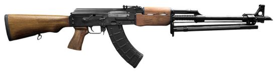 Zastava, M72 RPK, Semi-automatic, 7.62X39, 21" Ribbed Barrel, Matte Finish, Black, Factory Bipod, Wood Furniture, 669185296075, FFL-ZASTAVA-ZR72762W-COMBO, RTG Parts