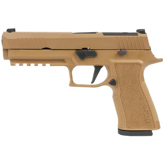 Sig Sauer, P320 XTEN, Striker Fired, Semi-automatic, Polymer Frame Pistol, Full Size, 10MM, 5" Barrel, Nitron Finish, Coyote Tan, Optics Ready, Trijicon RMR Footprint, XRAY3 Night Sights, 15 Rounds, 2 Magazines, 798681695683, FFL-SIG-320X5-10-CXR3-R2, RTG Parts