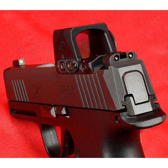 Sig Sauer, P365X, Striker Fired, Semi-automatic, Polymer Frame Pistol, Sub-Compact, 9MM, 3.1" Barrel, Nitron Finish, Black, XRAY3 Day/Night Sights, XSeries Flat Trigger, Romeo-X Compact Optic, 12 Rounds, 2 Magazines, 798681689385, FFL-SIG-365X-9-BXR3-RXX, RTG Parts