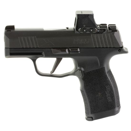 Sig Sauer, P365X, Striker Fired, Semi-automatic, Polymer Frame Pistol, Sub-Compact, 9MM, 3.1" Barrel, Nitron Finish, Black, XRAY3 Day/Night Sights, XSeries Flat Trigger, Romeo-X Compact Optic, 12 Rounds, 2 Magazines, 798681689385, FFL-SIG-365X-9-BXR3-RXX, RTG Parts