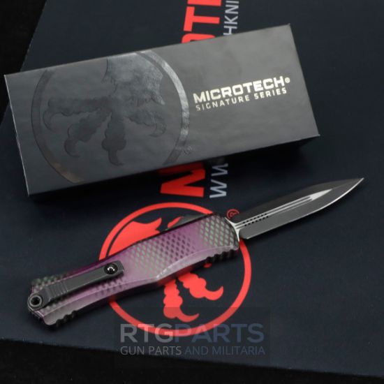 Picture of MICROTECH HERA II D/E OTF AUTOMATIC KNIFE, PURPLE X-51 ALIEN SIGNATURE SERIES, 4 INCH, 1702-1PUX51S
