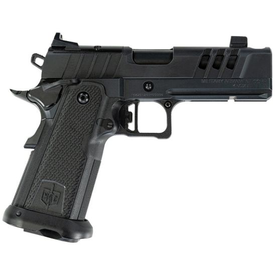 Military Arms Corporation, MAC 9 Double Stack, Carry Size, 9MM, 4.25" Compensated Barrel, QPD Finish, Black, 11 Degree Target Crown, AGENCY AOS Optics Cut, Blade Front and Adjustable Rear Sights, Two 17rd Magazines, 810162050320, FFL-MAC-12500015, RTG Parts
