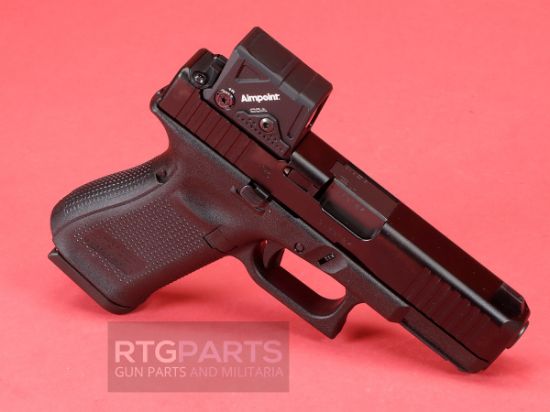 GLOCK, 19 M.O.S., Gen 5, Compact, 9MM, 4.02" Marksman Barrel, nDLC Finish, Black, MOS8 Optic Cut, Aimpoint COA Optic Mounted, Black Front Sight, Rear Wedge Sight, Front Serrations, Ambidextrous Slide Stop Lever, Flared Mag Well, No Finger Grooves, Three 15rd Magazines, 764503064883, FFL-GLOCK-PA195SB03MOS8A3, RTG Parts