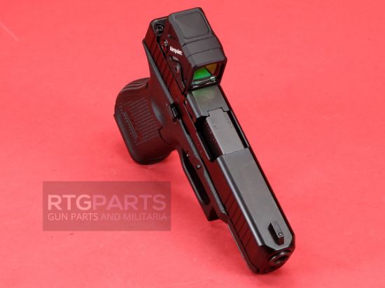 GLOCK, 19 M.O.S., Gen 5, Compact, 9MM, 4.02" Marksman Barrel, nDLC Finish, Black, MOS8 Optic Cut, Aimpoint COA Optic Mounted, Black Front Sight, Rear Wedge Sight, Front Serrations, Ambidextrous Slide Stop Lever, Flared Mag Well, No Finger Grooves, Three 15rd Magazines, 764503064883, FFL-GLOCK-PA195SB03MOS8A3, RTG Parts