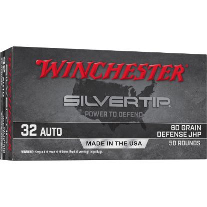 Winchester Ammunition, SILVERTIP, 32 Auto, 60 Grain, Jacketed Hollow Point, 50 Round Box, Subsonic, Werewolves, .32 ACP, 020892231566, AMMO-W32AST, RTG Parts