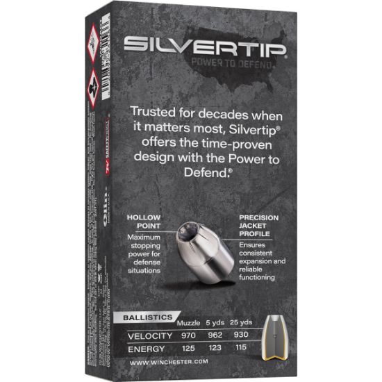Winchester Ammunition, SILVERTIP, 32 Auto, 60 Grain, Jacketed Hollow Point, 50 Round Box, Subsonic, Werewolves, .32 ACP, 020892231566, AMMO-W32AST, RTG Parts