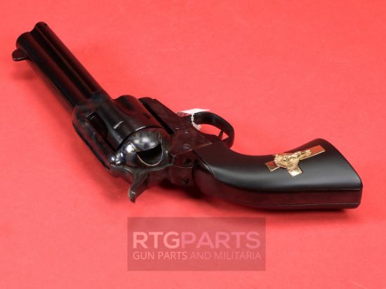 Cimarron, Holy Smoker, 3:10 To Yuma Revolver, Single Action, 45LC, 4.75" Barrel, Steel Frame, Case Hardened Finish, Fixed Sights, Gold Cross Black Grip, 6 Rounds