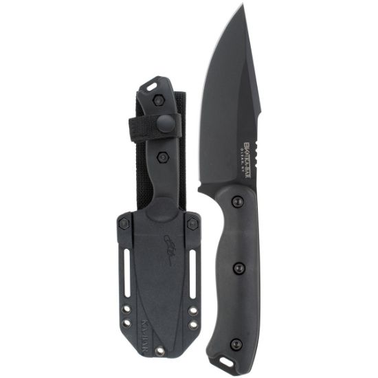 KA-BAR Knives, Becker Harpoon, Fixed Blade Knife, 4.625" Blade Length, 9.375" Overall Length, Matte Finish, Black, Drop Point, Plain Edge, 1095 Cro-Van Steel, Brown Polymer Handle, Includes Celcon Sheath, 6617717900181, GER-KABAR-BK18K, RTG Parts