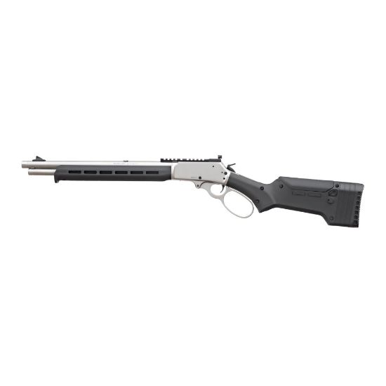 Marlin Firearms, 1895, Trapper, Lever Action Rifle, .45-70 Government, 16.17" Cold Hammer Forged Barrel, Threaded 11/16x24, Stainless Finish, Silver, Black Magpul ELG Stock and M-LOK Forend, Skinner Blade Front Sight, Skinner Adjustable Rear Sight, 5 Rounds, 736676709120, FFL-MARLIN-70912, RTG Parts
