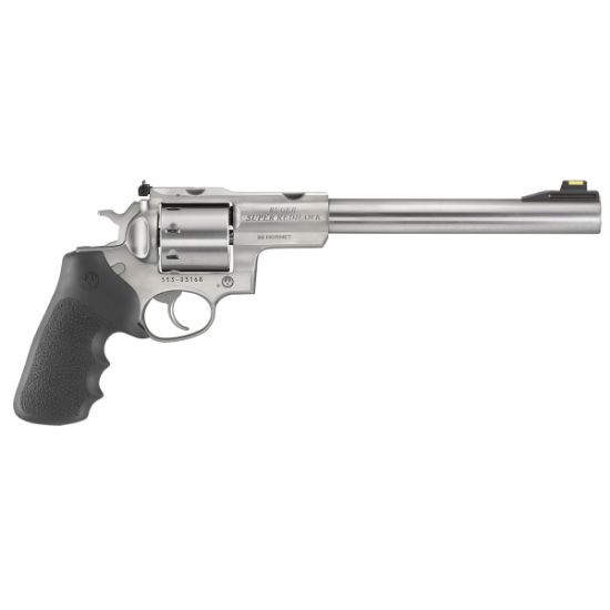 Ruger, Super Redhawk Standard, Double/Single Action, Revolver, 22 Hornet, 9.5" Barrel, Stainless Steel, Satin Finish, Silver, Hogue Tamer Monogrip Grip, Adjustable Rear Sight & HiViz Green Front Sight, 8 Rounds, 736676055265, FFL-RUGER-5526, RTG Parts