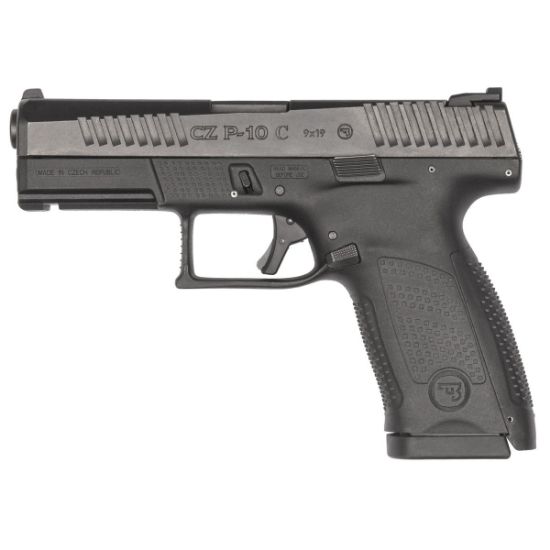 CZ, CZ, P-10C, Semi-automatic, Striker Fired, Compact, 9MM, 4.02" Barrel, Nitride Finish, Black, Polymer Frame, Ambidextrous, Trigger Safety, Fixed Sights, 15 Rounds, 2 Magazine, 806703915319, FFL-CZ-91531, RTG Parts